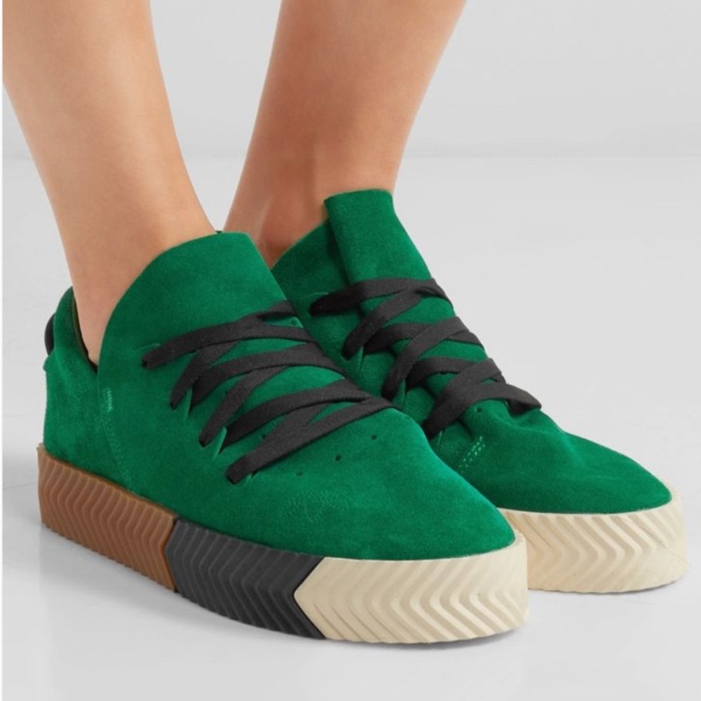 Adidas Alexander Wang Green Suede skate sneakers size 6